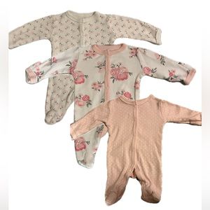 Preemie Girl Pajamas (BRAND NEW, HUDSON BABY, three-count)